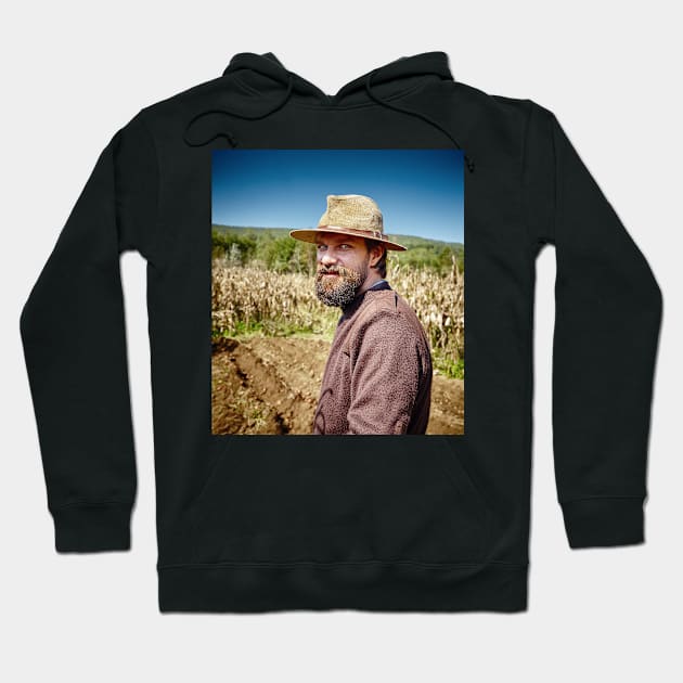 Young farmer closeup portrait outdoor Hoodie by naturalis